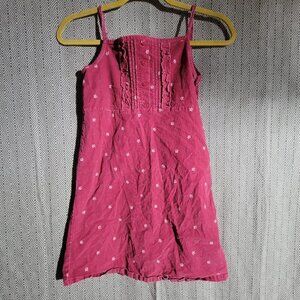 Gap Kids Girl's Ruffles With Heart Buttons White Flowers Soft Dress Size M(7-8)